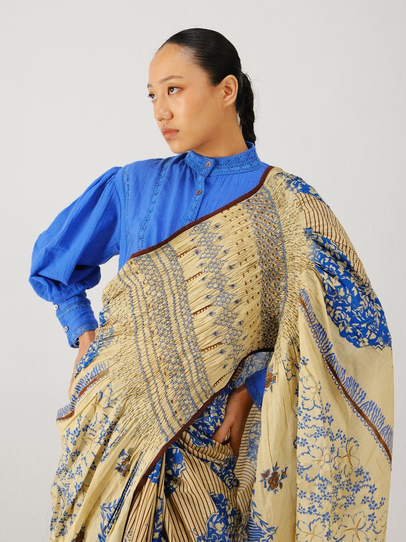 Smocked saree