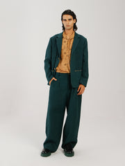 Front Smocked Blazer Set