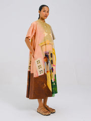 Morning Coffee Print A-Line Long Dress - Cord Studio