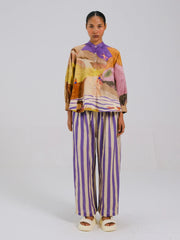 Swimmers + Plume Print A-Line Shirt Set