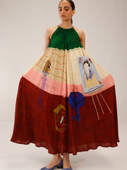 Loft Print Circle Long Dress