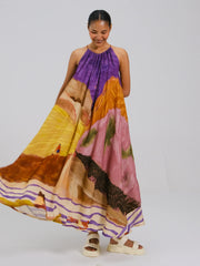 Swimmers Print Circle Long Dress | Flowy Sleeveless Maxi Dress