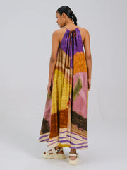 Swimmers Print Circle Long Dress | Flowy Sleeveless Maxi Dress