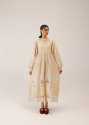 Doll Appl. Claire Dress - Ivory Linen Dress