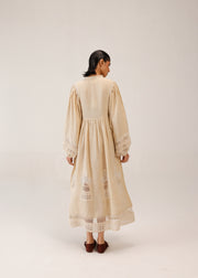 Doll Appl. Claire Dress - Ivory Linen Dress