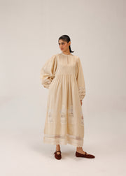 Doll Appl. Claire Dress - Ivory Linen Dress