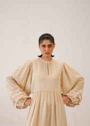 Doll Appl. Claire Dress - Ivory Linen Dress