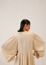 Doll Appl. Claire Dress - Ivory Linen Dress