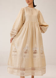 Doll Appl. Claire Dress - Ivory Linen Dress