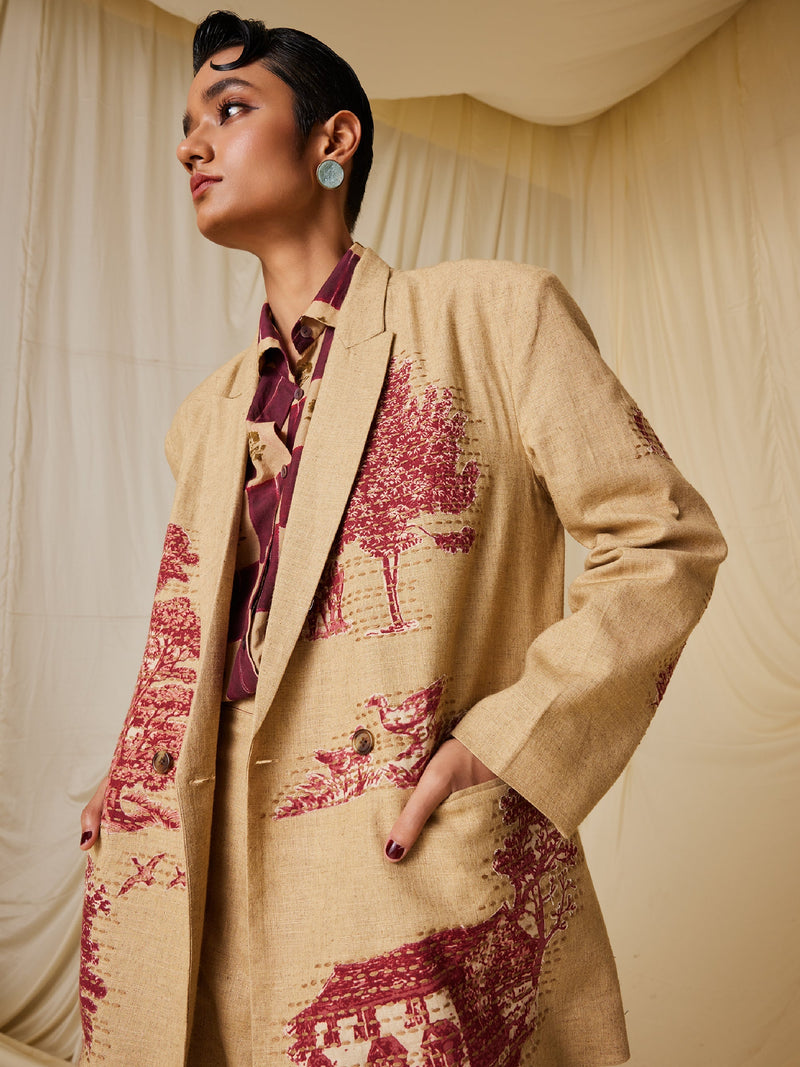 Oversized Blazer Set (Set Of 2)
