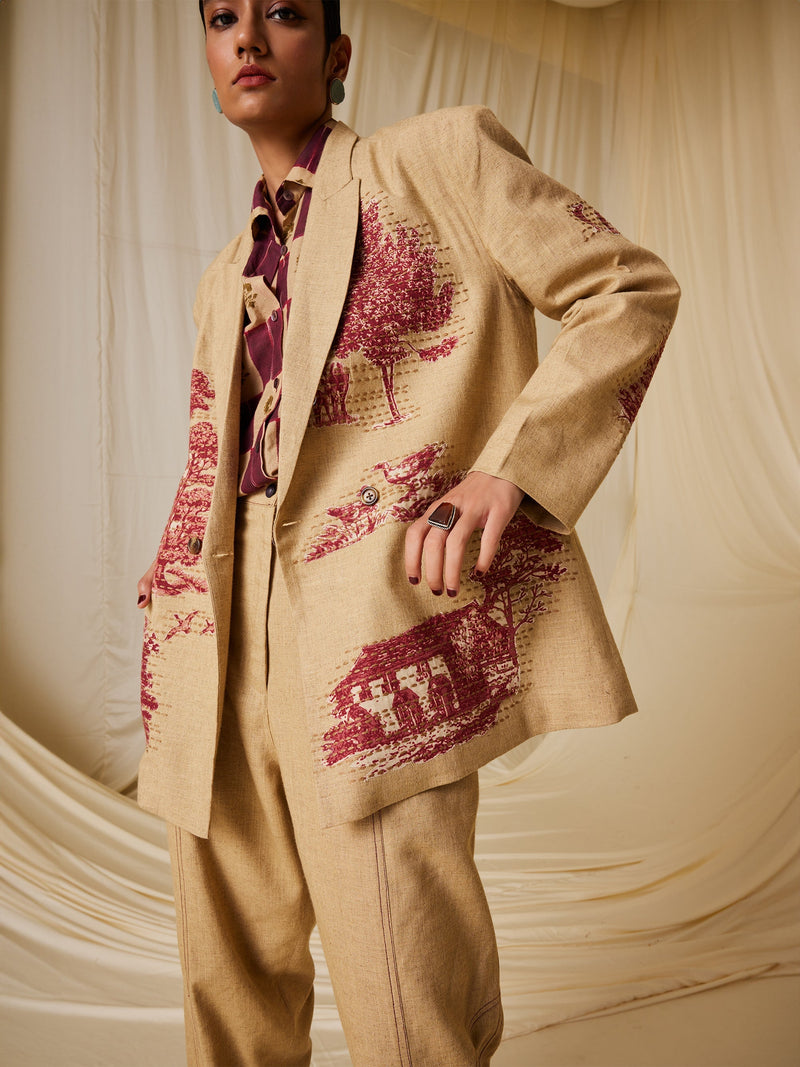 Oversized Blazer Set (Set Of 2)