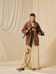 Quilted Front Open Jacket