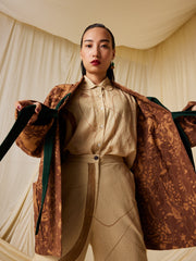 Quilted Front Open Jacket
