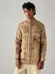 Pintuck Collarless Shirt