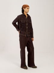 Smocked Collar Jacket Set