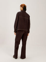 Smocked Collar Jacket Set