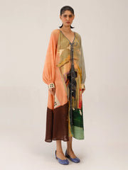 Coffee Print Cotton Joana Dress