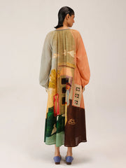 Coffee Print Cotton Joana Dress