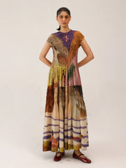 Swimmers Print Vintage Long July Dress