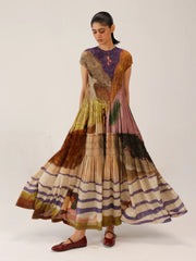 Swimmers Print Vintage Long July Dress