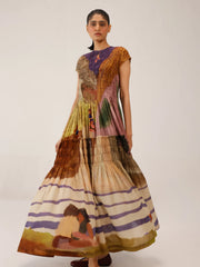 Swimmers Print Vintage Long July Dress