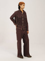 Smocked Collar Jacket Set