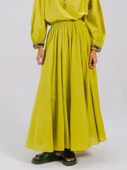 Lime Umbrella Skirt | Lime Green Long Skirt for Women