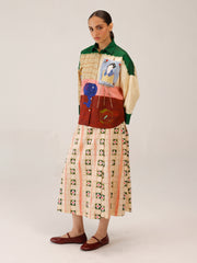 Panel Shirt Set(Panel Shirt + Wrap Skirt)