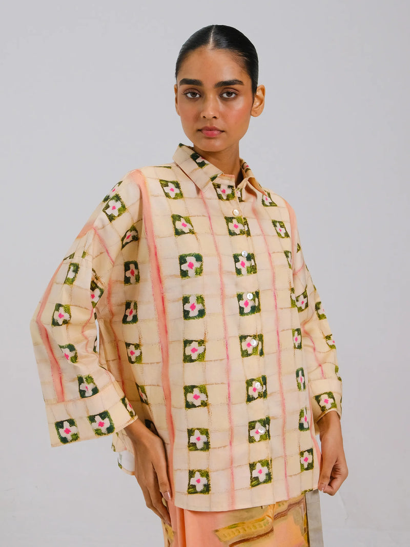 Tiles Print Panel Shirt – Cord Studio