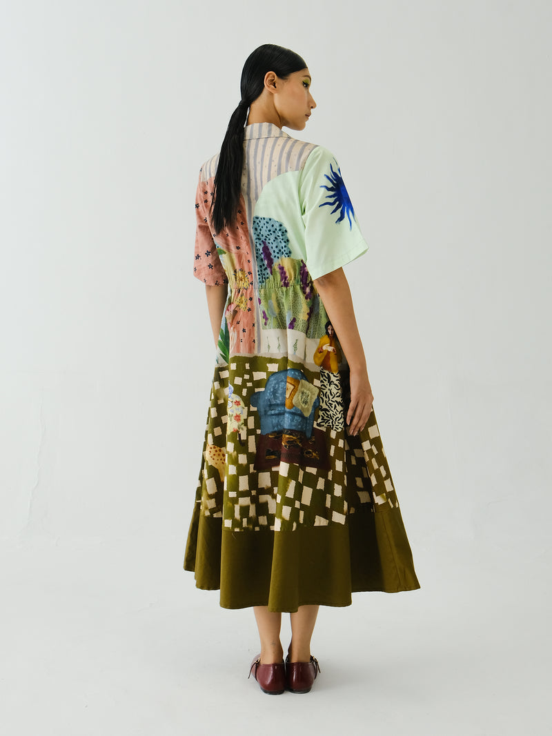 Print Blocked Dress