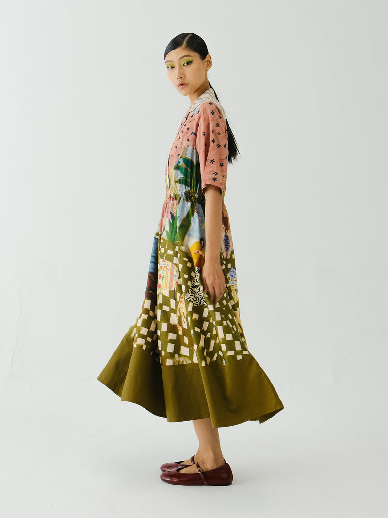 Print Blocked Dress