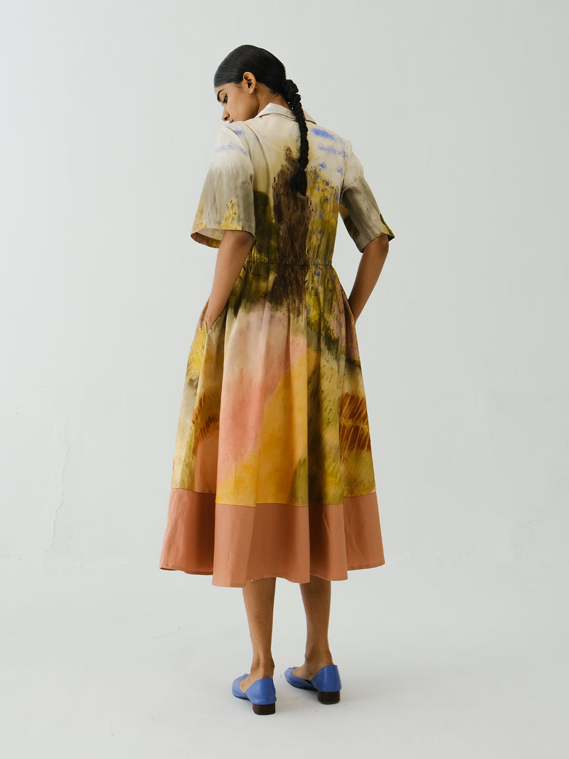 Print Blocked Dress