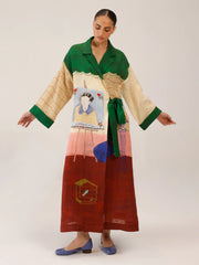 Loft Printed Tie-Up Linen Dress
