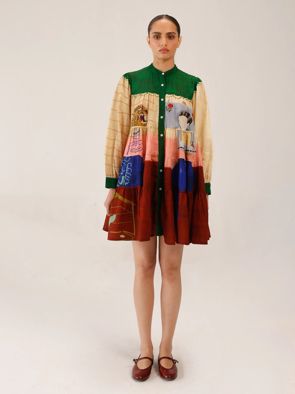 CORD Tier dress with puffed sleeves for a weekend vacation
