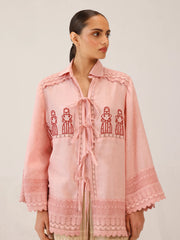 Rose Doll Crosstitch Tie Up Shirt
