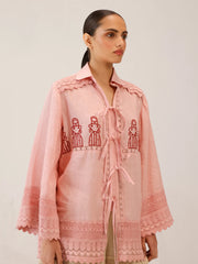 Rose Doll Crosstitch Tie Up Shirt