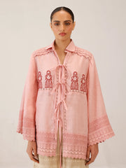 Rose Doll Crosstitch Tie Up Shirt
