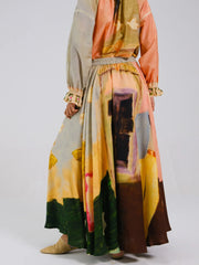 Morning Coffee Print Umbrella Skirt
