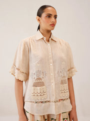 Ivory Doll Appl. Victorian Shirt