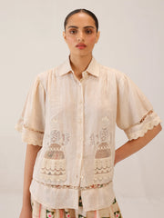 Ivory Doll Appl. Victorian Shirt