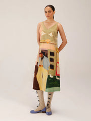 Morning Coffee Printed Zen Midi Dress
