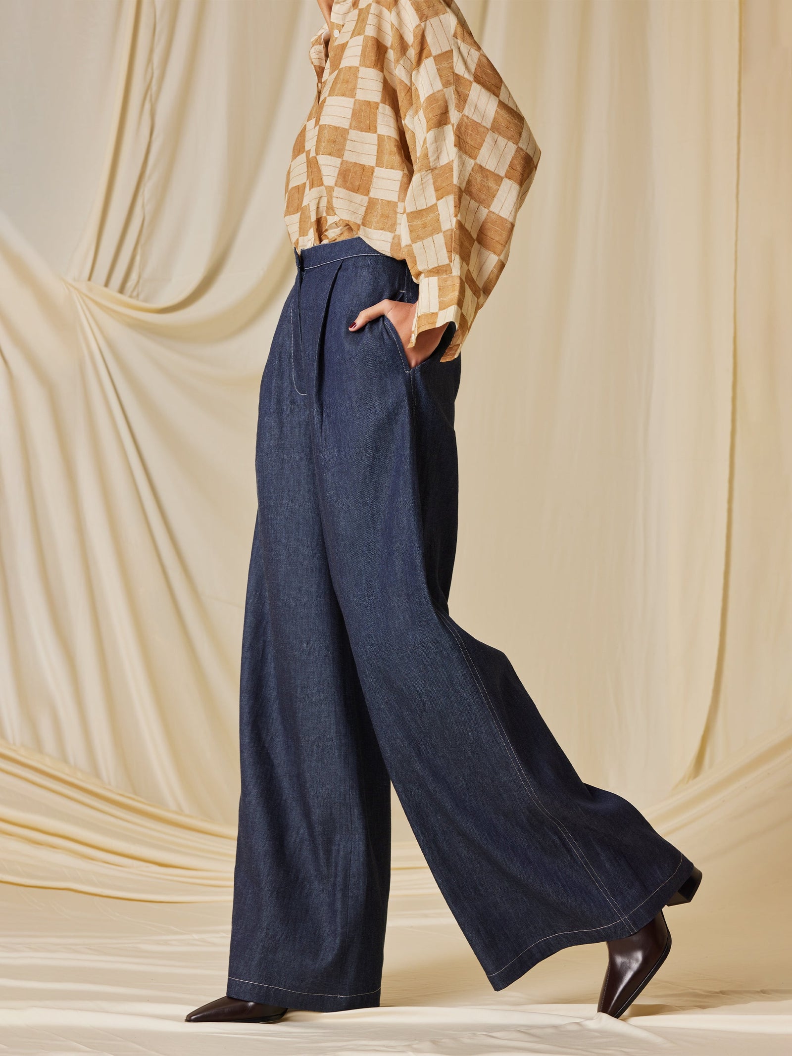 Denim Lounge Pants | Plus Size Wide Leg Jeans – Cord Studio