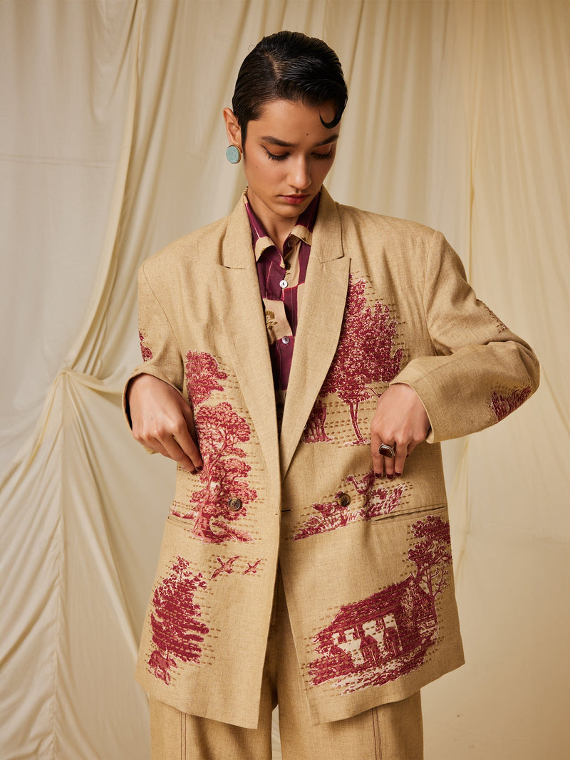 Oversized Blazer Set (Set Of 2)