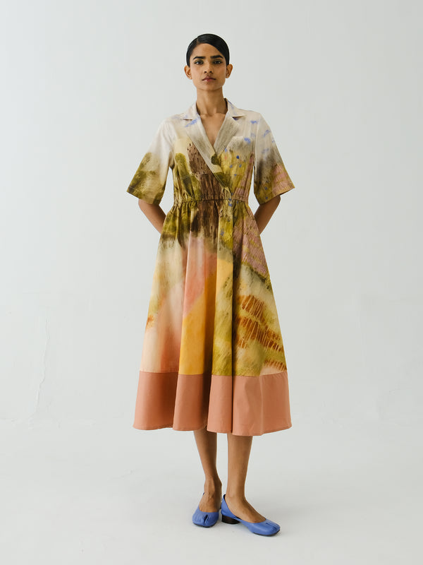 Print Blocked Dress