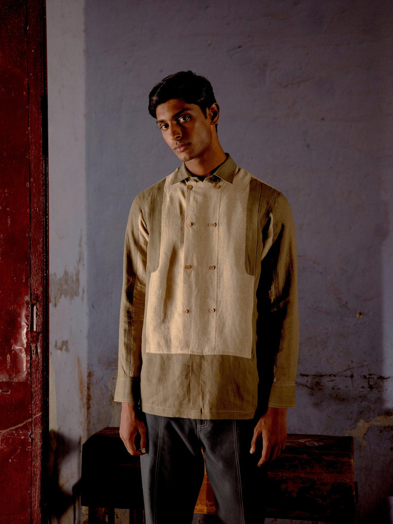 Linen Panelled Shirt