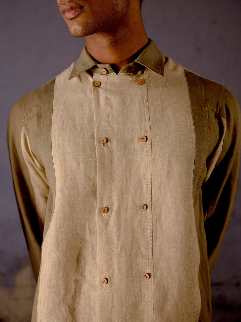 Linen Panelled Shirt